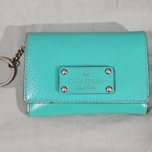 Kate Spade Teal Leather Keychain Wallet